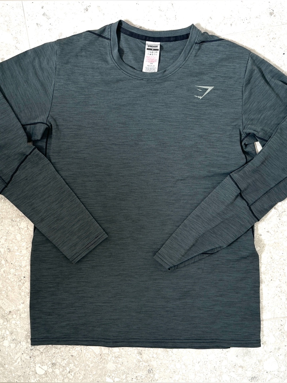 Gymshark Men's Long Sleeve Athletic Top - Dark Gray Heather